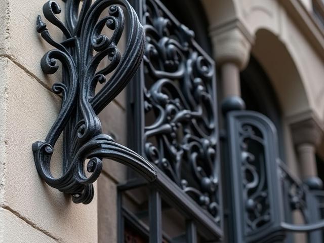 Detalle restaurado de la herrería Art Nouveau de un edificio del Centro Histórico