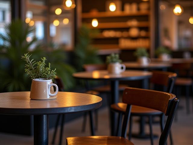 Mobiliario de diseño metálico a medida en un café moderno de la Colonia Roma