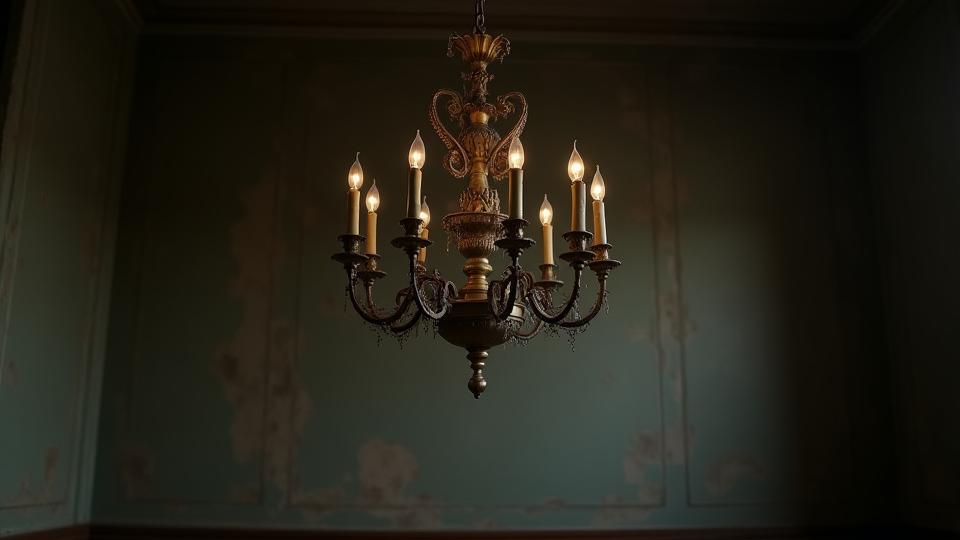 Antigua luminaria deteriorada y sin funcionar